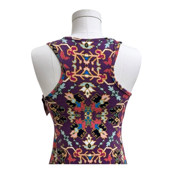 NWT Adorable knit midi tank dress in purple print by Xhilaration, ikat, bodycon - Picture 7 of 14